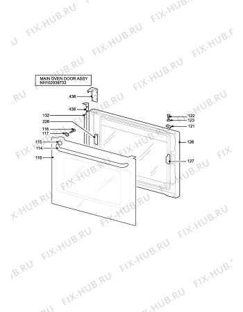 Взрыв-схема плиты (духовки) Tricity Bendix CSIE510BU - Схема узла H10 Main Oven Door (large)